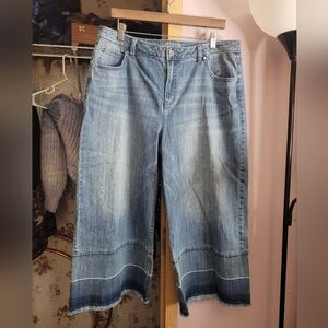 Jennifer Lopez Wide Leg Crop Denim Pants Womens Size 16